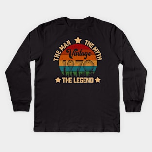 Father's Day Shirt Vintage 1970 The Men Myth Legend 50th Birthday Gift Kids Long Sleeve T-Shirt